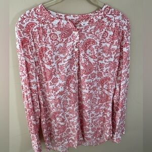 Loft Ann Taylor Boho Paisley Top size small modern
